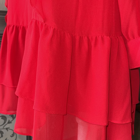 BCBG RED Ruffle DRESS - Picture 6 of 12